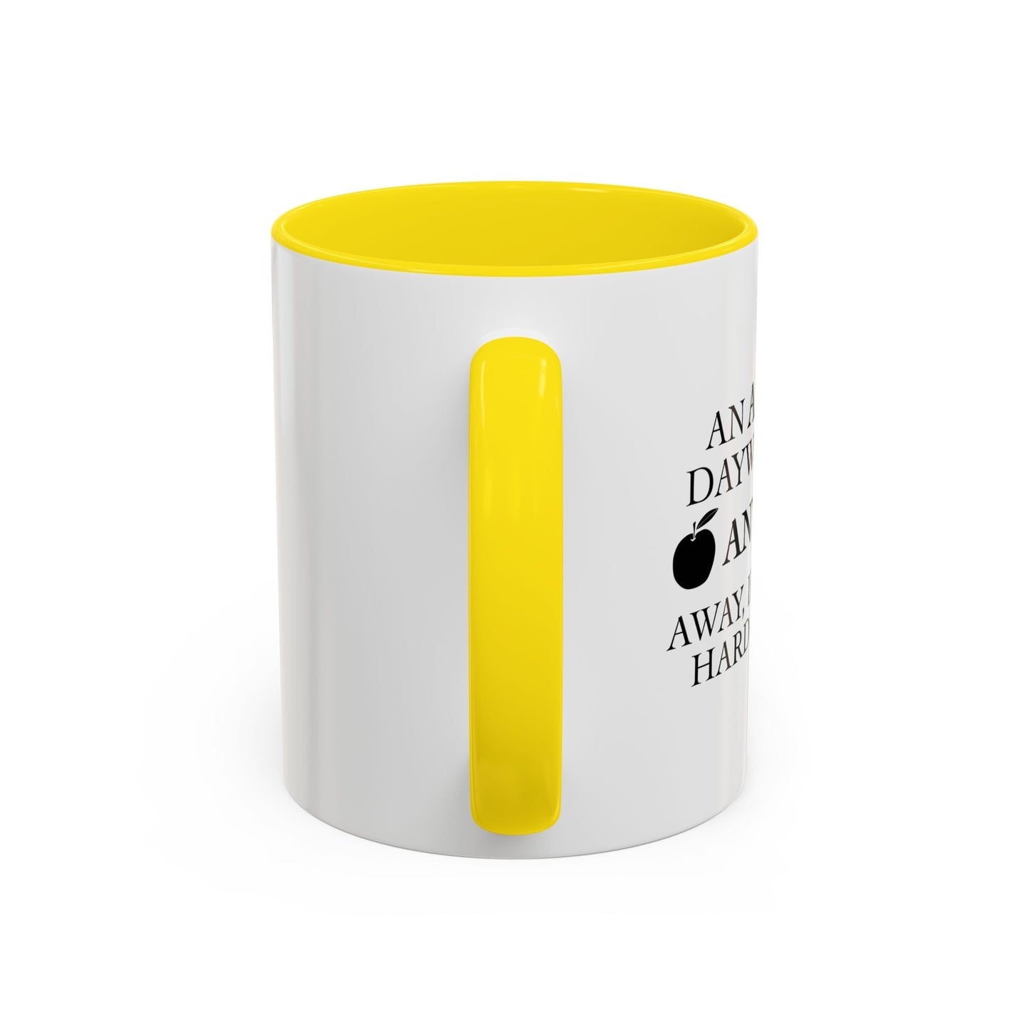 AN APPLE A DAY Accent BiColor Funny Sarcastic Mug