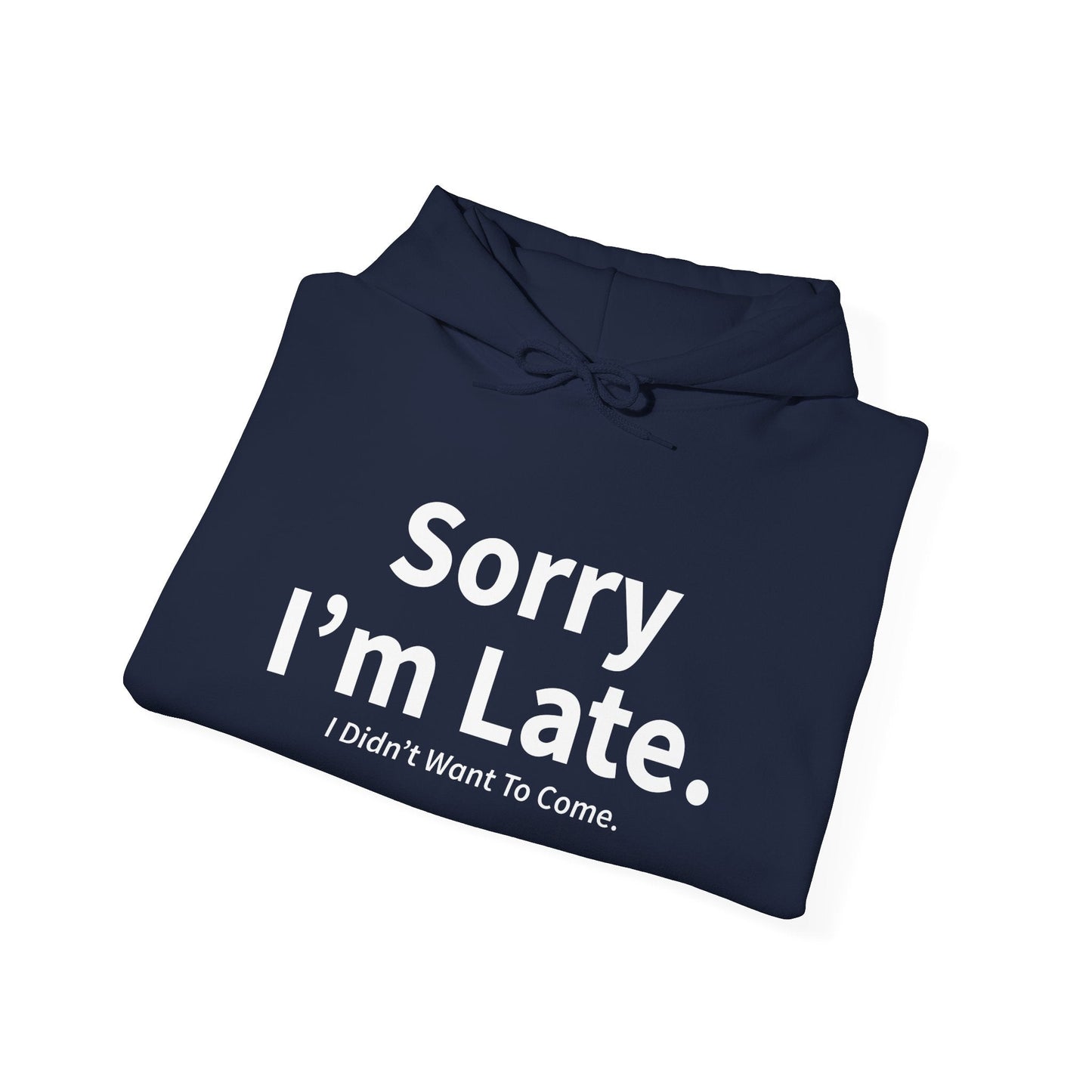 SORRY I'M LATE - Premium Unisex Funny Sarcastic Black Hoodie Sweatshirt