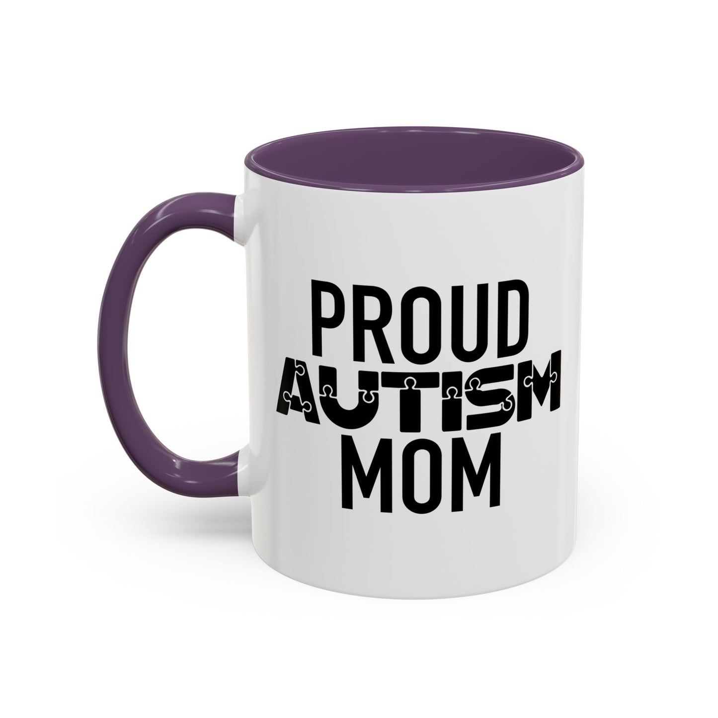 PROUD AUTISM MOM Accent BiColor Mug