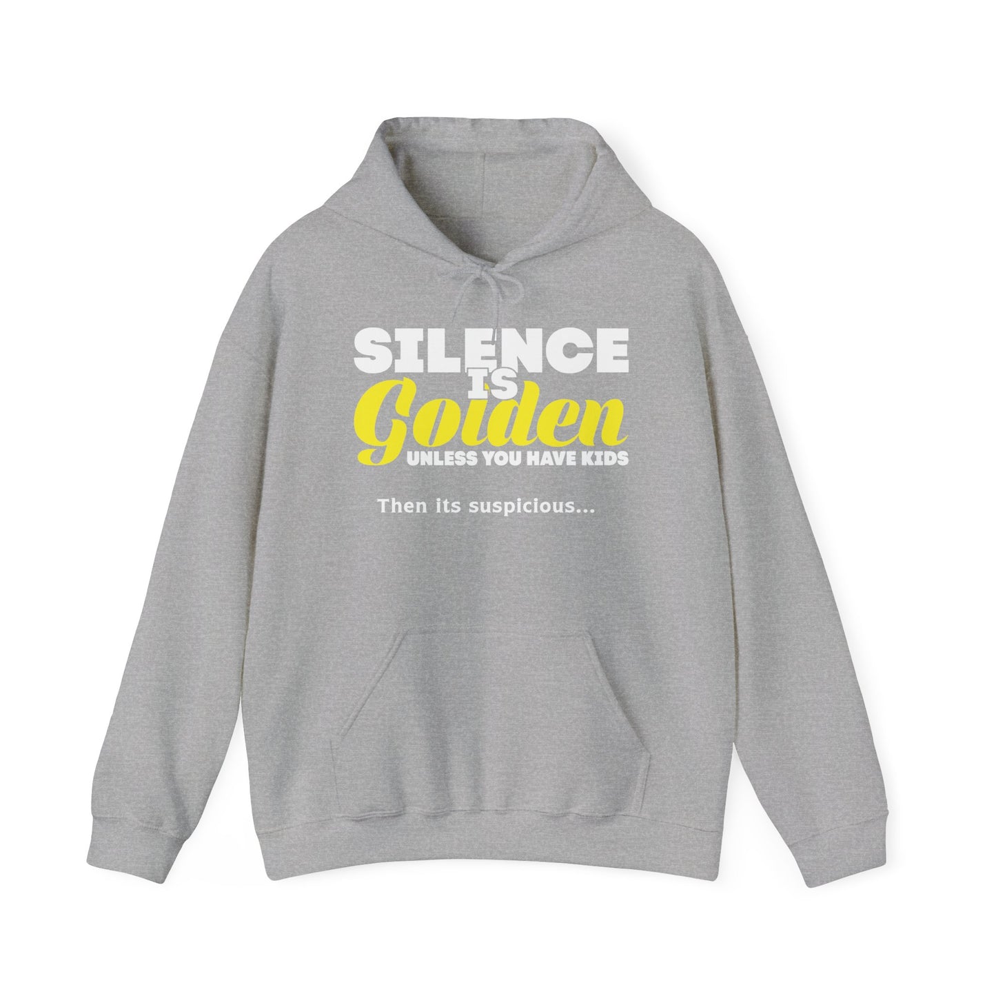 SILENCE IS GOLDEN - Premium Unisex Funny Sarcastic Black Hoodie Sweatshirt