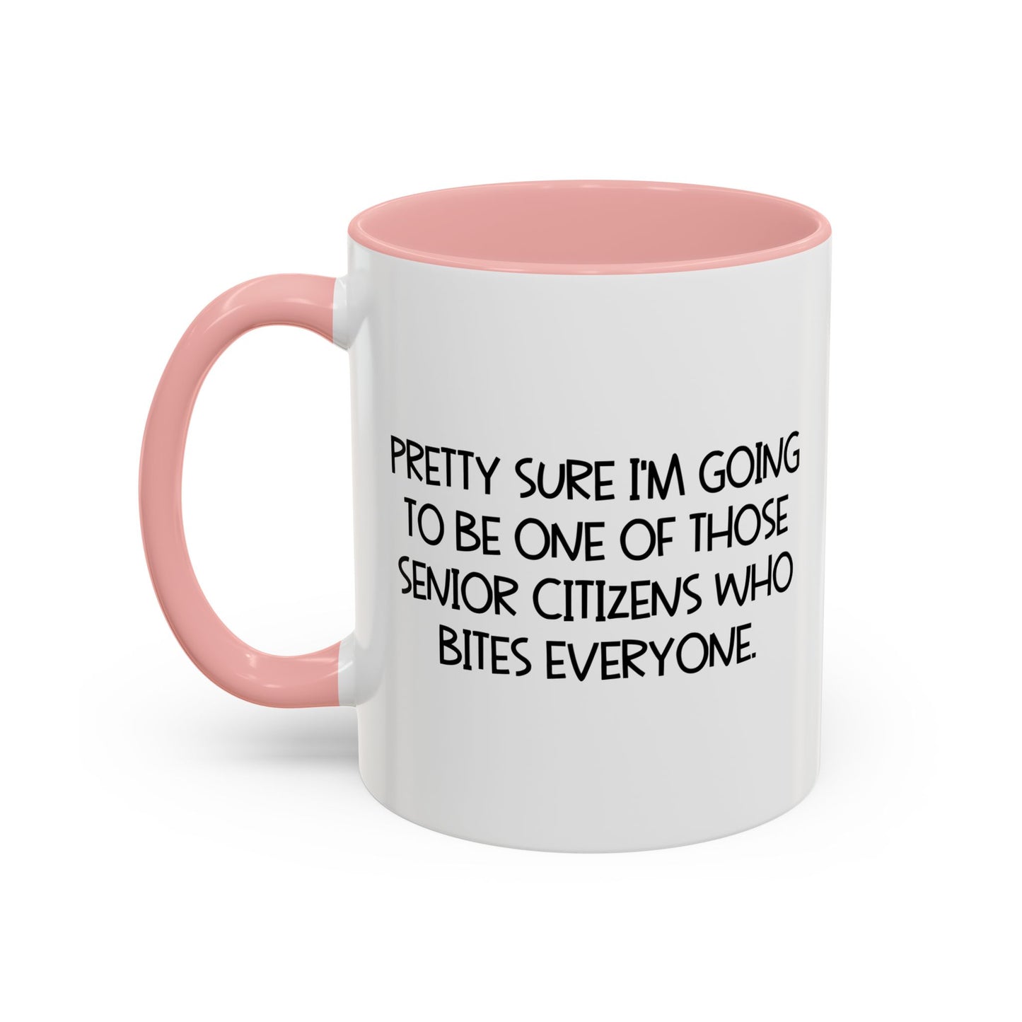 BITES EVERYONE Accent BiColor Funny Sarcastic Mug