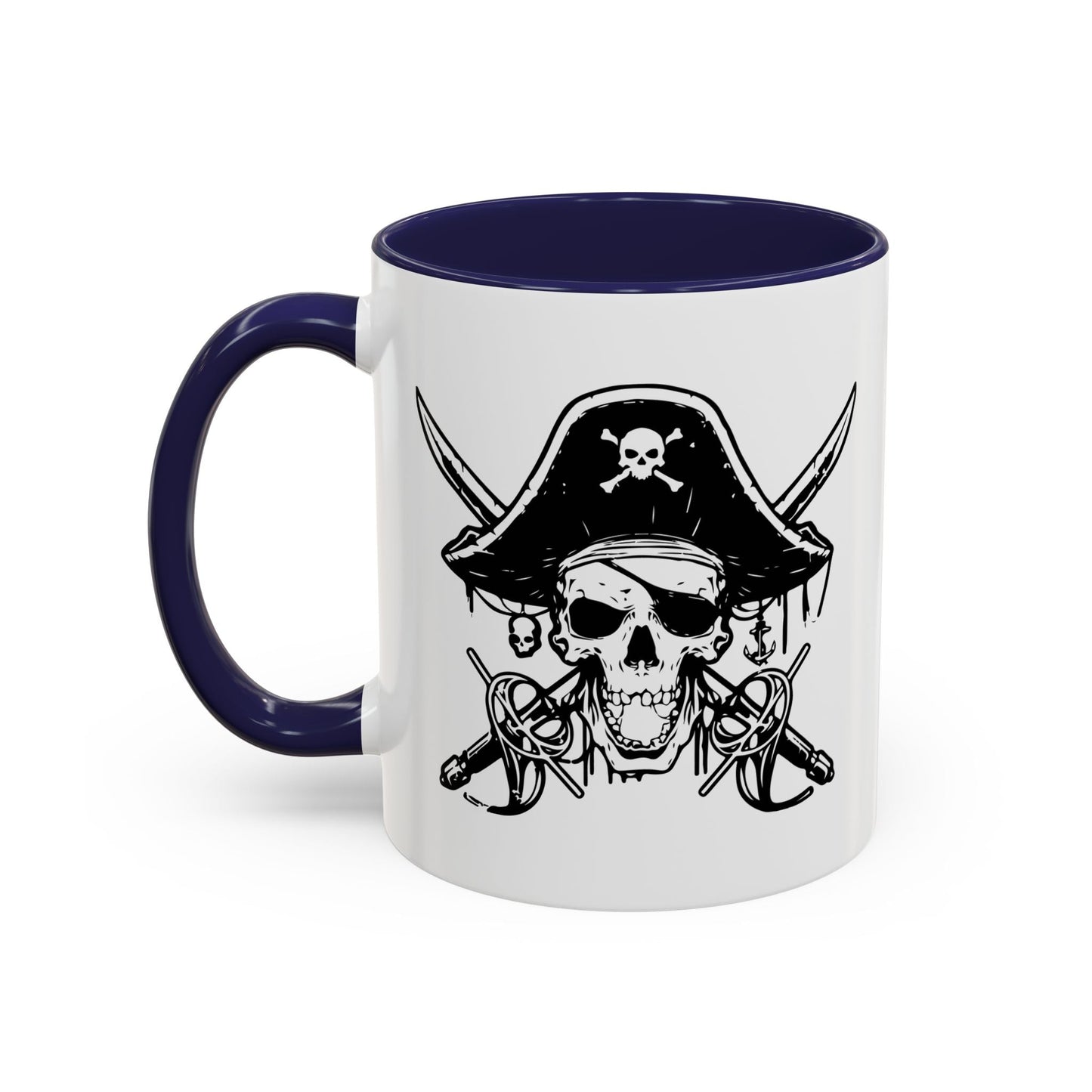 PIRATE SKULL HAT SWORD BONES Accent BiColor Funny Sarcastic Mug