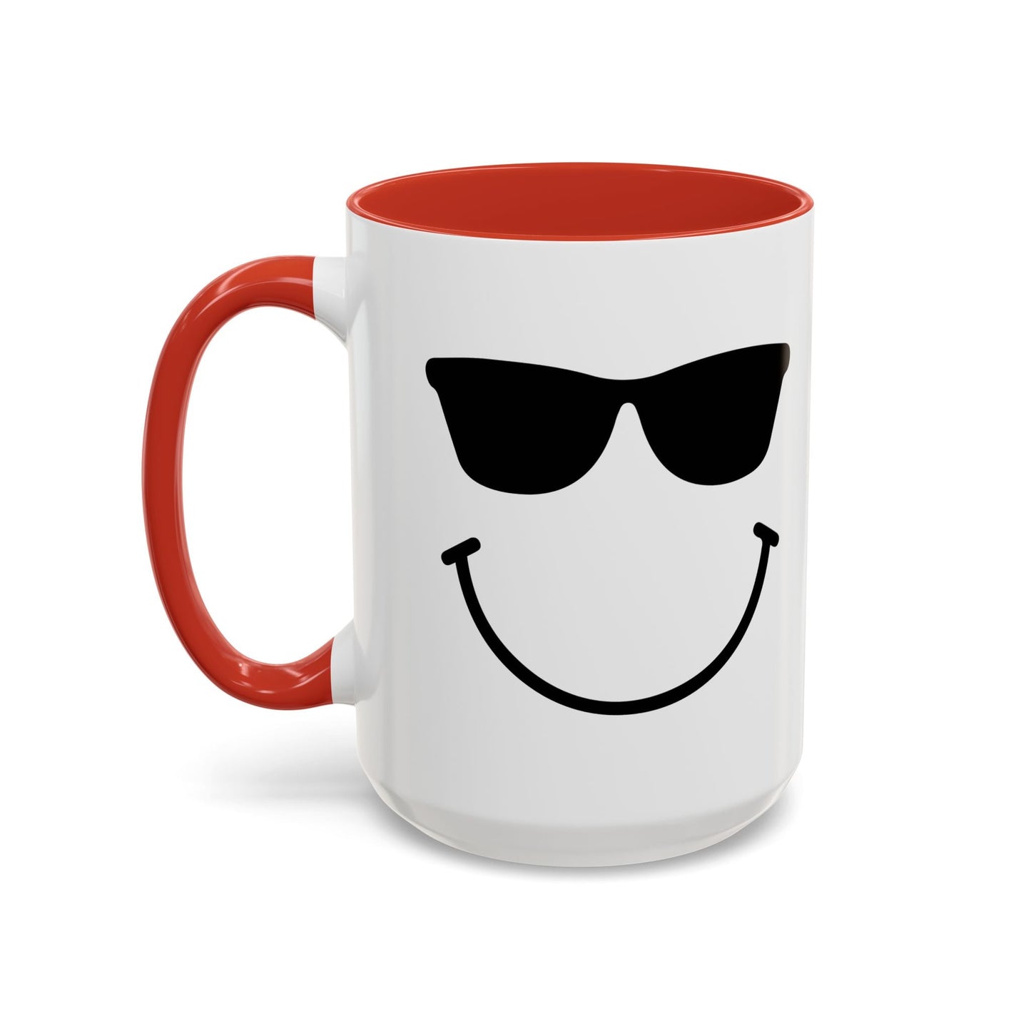 SUNGLASSES SMILE Accent BiColor Funny Sarcastic Mug