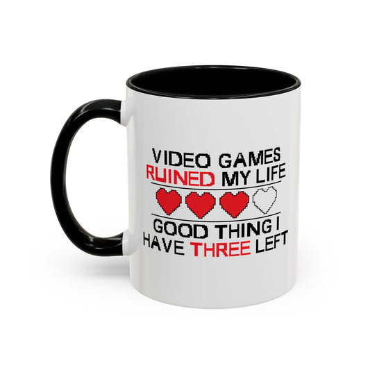 VIDEO GAMES RUINED MY LIFE Accent BiColor Funny Sarcastic Mug