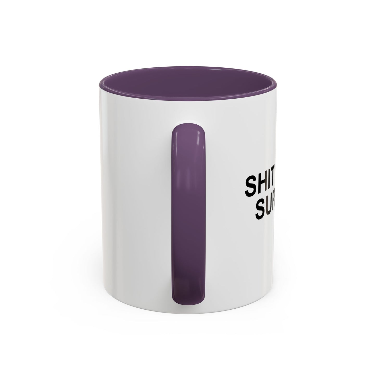 SHIT CREEK SURVIVOR Accent BiColor Funny Sarcastic Mug