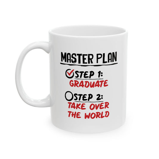 MASTER PLAN FUNNY SARCASTIC WHITE MUG