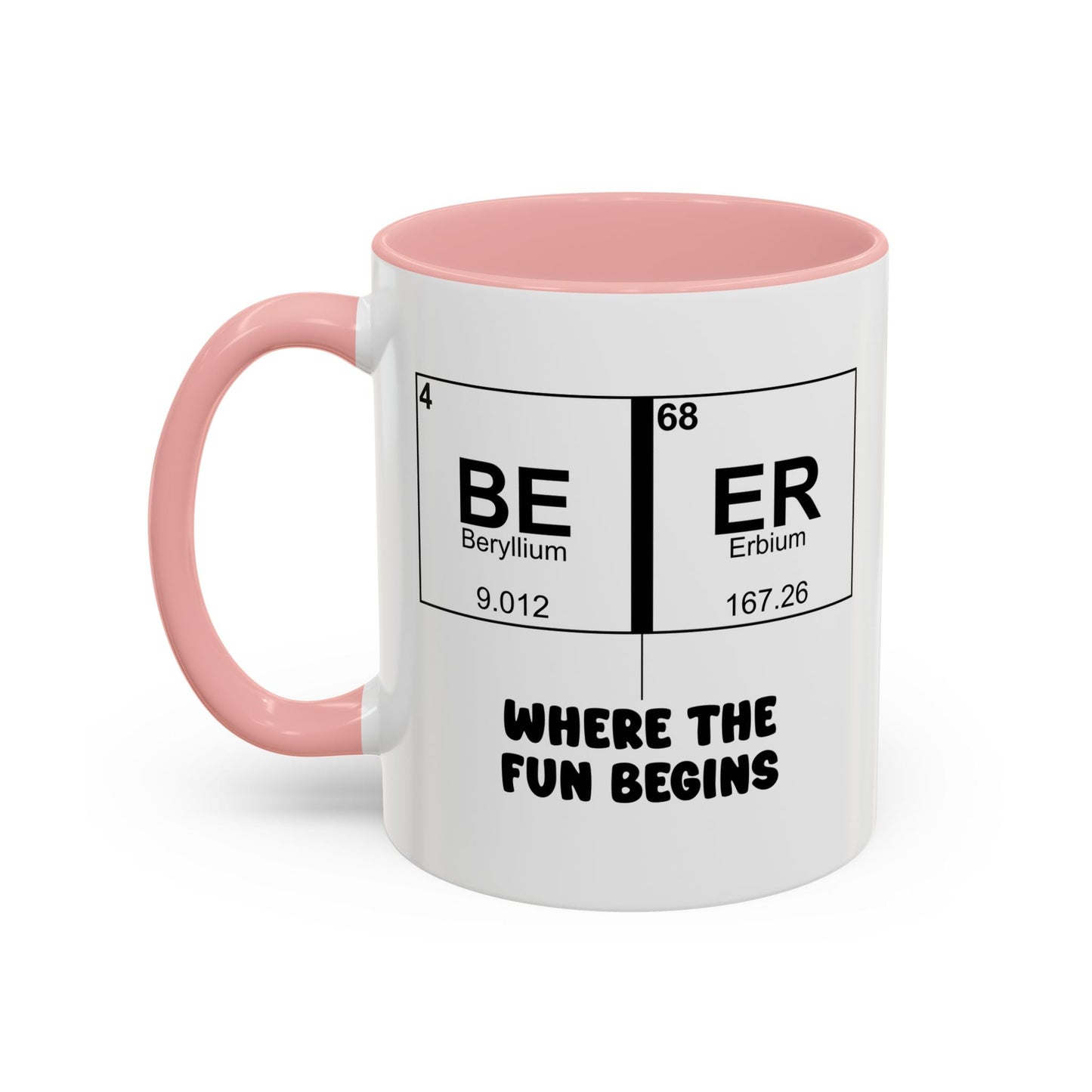 BE ER WHERE THE FUN BEGINS Accent BiColor Funny Sarcastic Mug