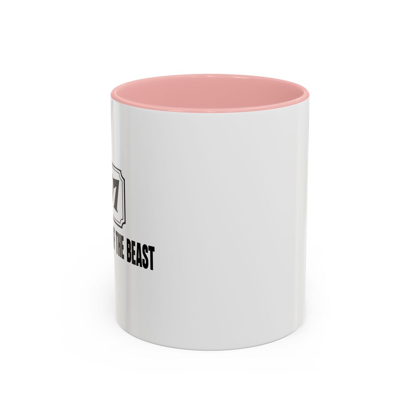 THE NEIGHBOR OF THE BEAST Accent BiColor Funny Sarcastic Mug