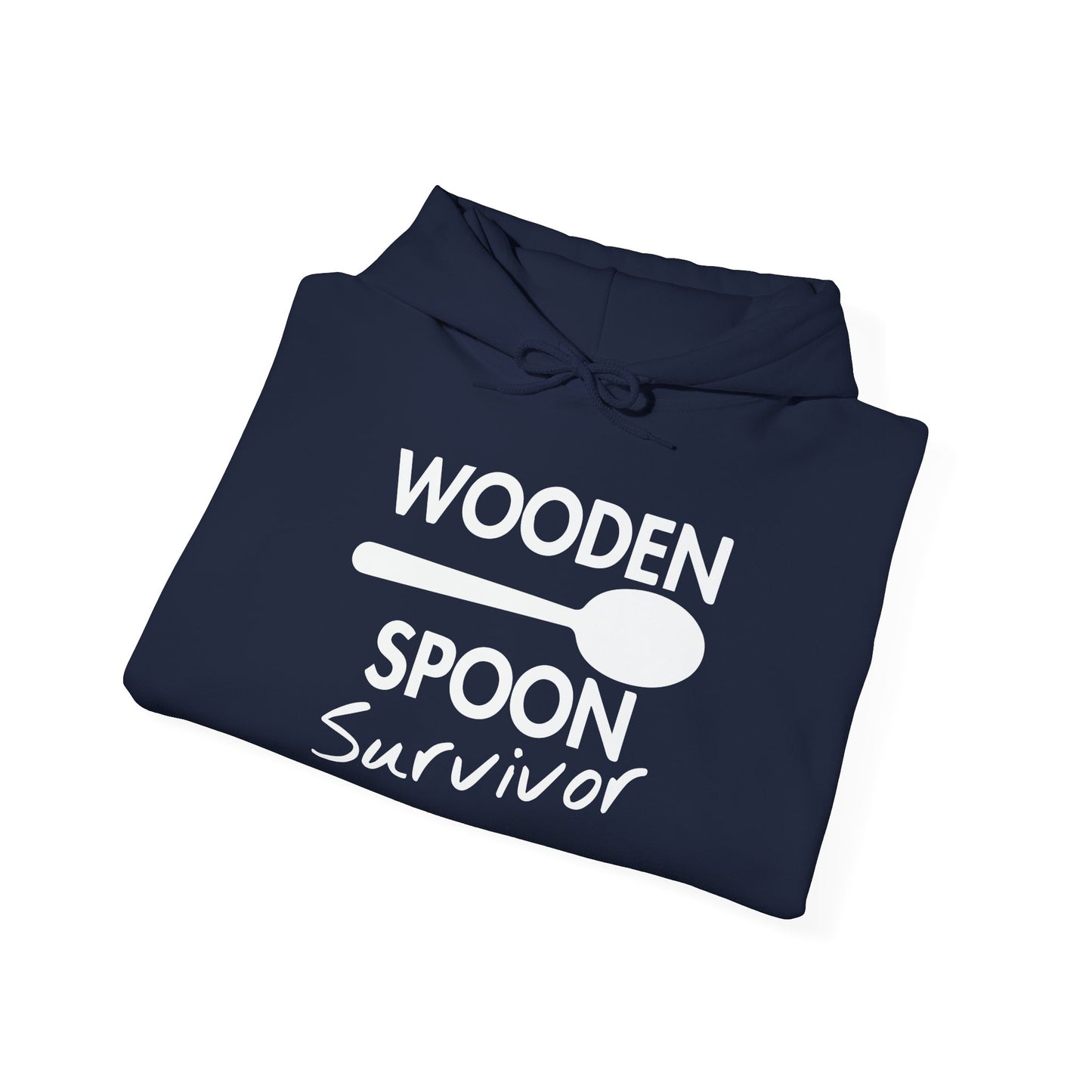 WOODEN SPOON SURVIVOR - Premium Unisex Funny Sarcastic Black Hoodie Sweatshirt