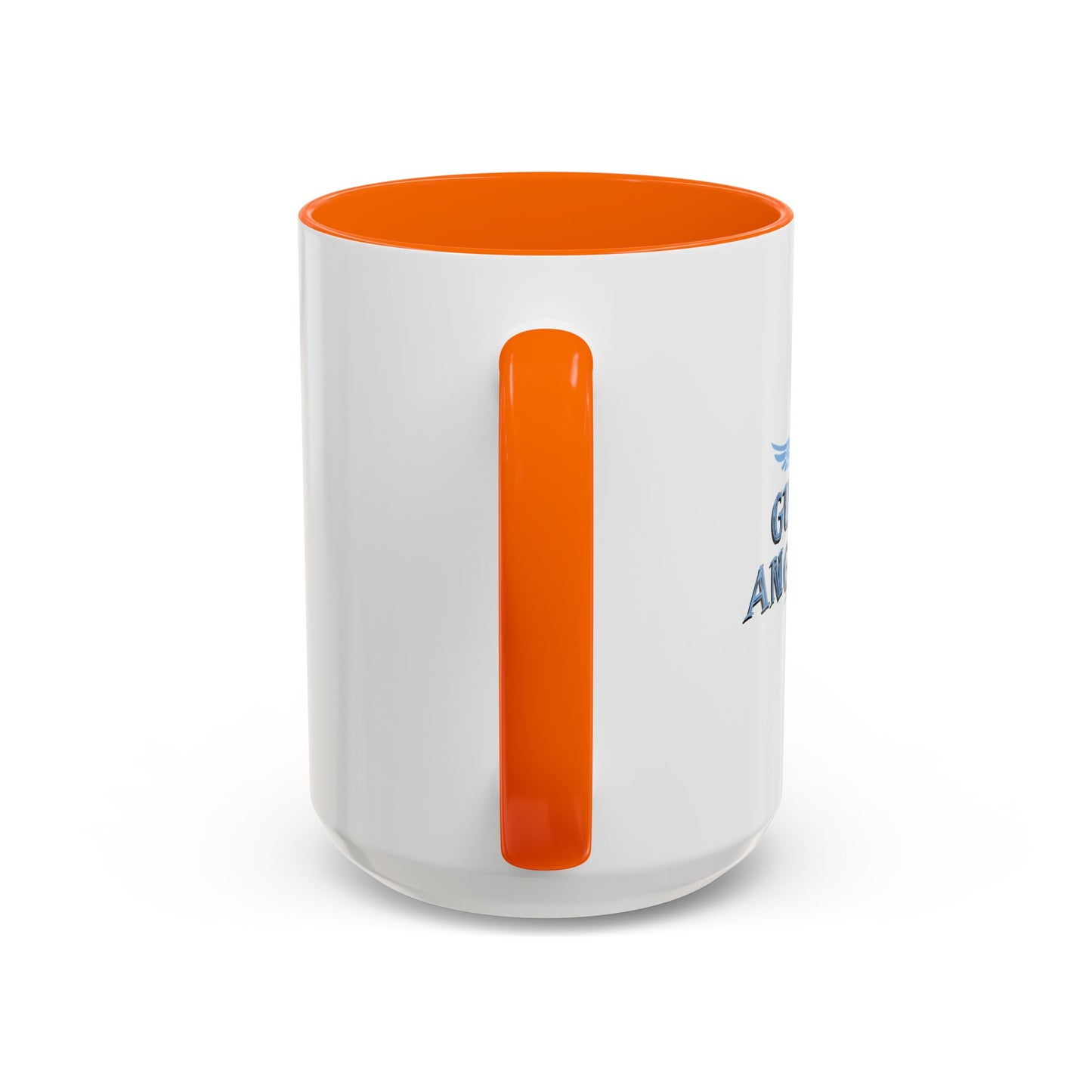 I THINK MY GUARDIAN ANGEL DRINKS Accent BiColor Funny Sarcastic Mug