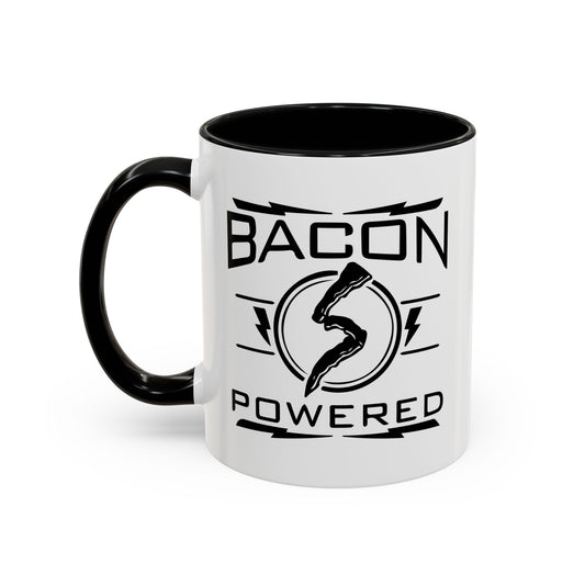 BACON POWERED Accent BiColor Funny Sarcastic Mug