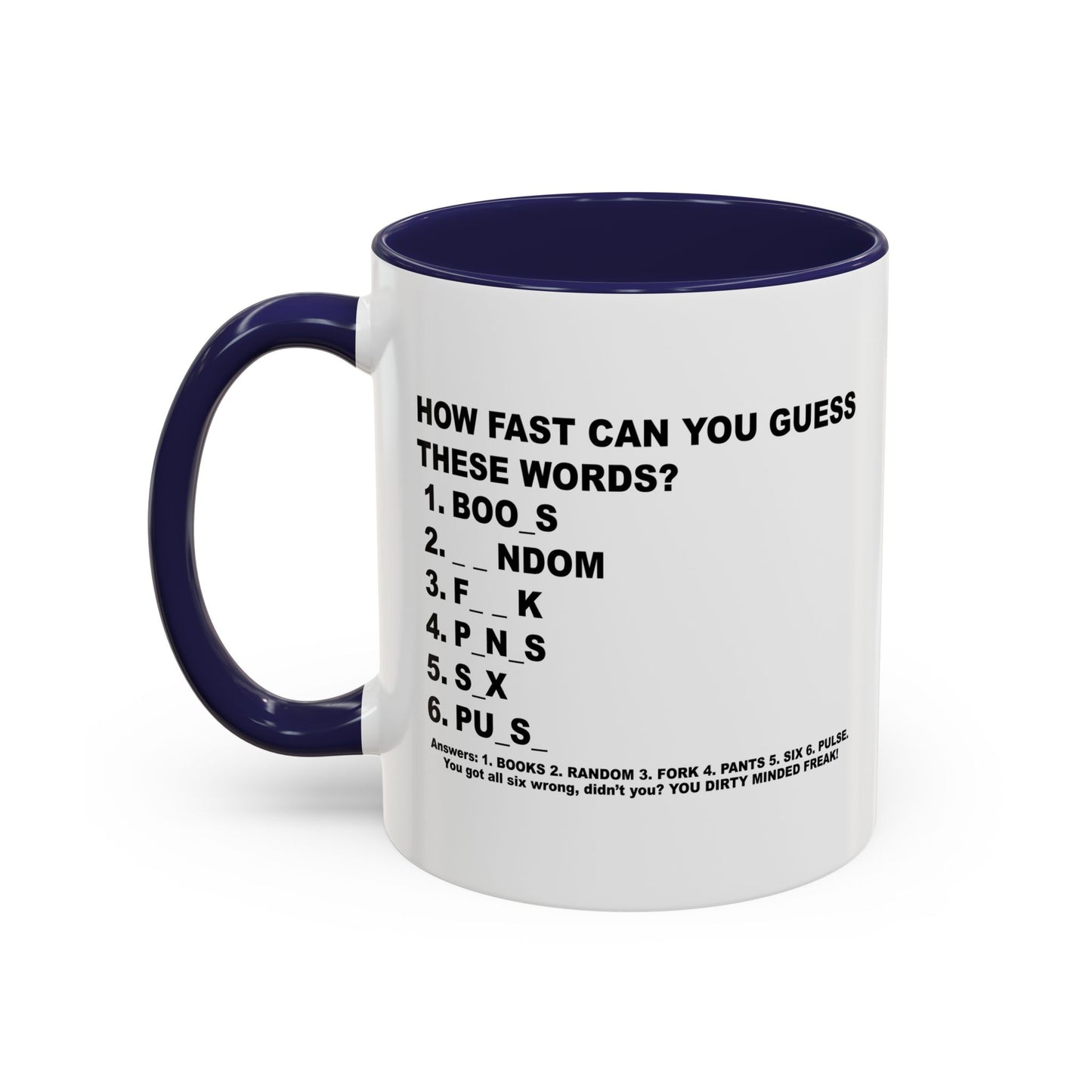 GUESS THESE WORDS Accent BiColor Funny Sarcastic Mug