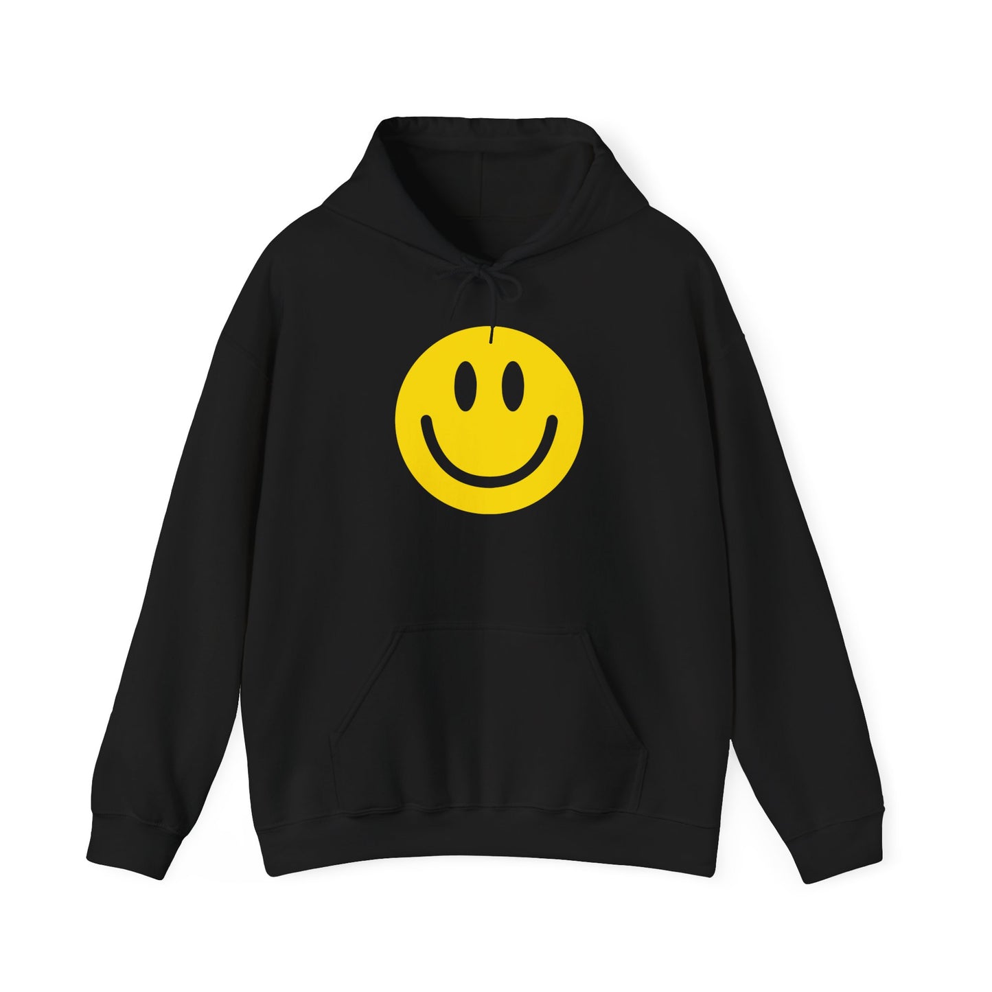 SMILE FACE - Premium Unisex Funny Sarcastic Black Hoodie Sweatshirt