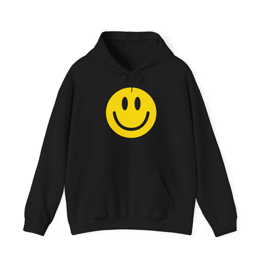 SMILE FACE - Premium Unisex Funny Sarcastic Black Hoodie Sweatshirt