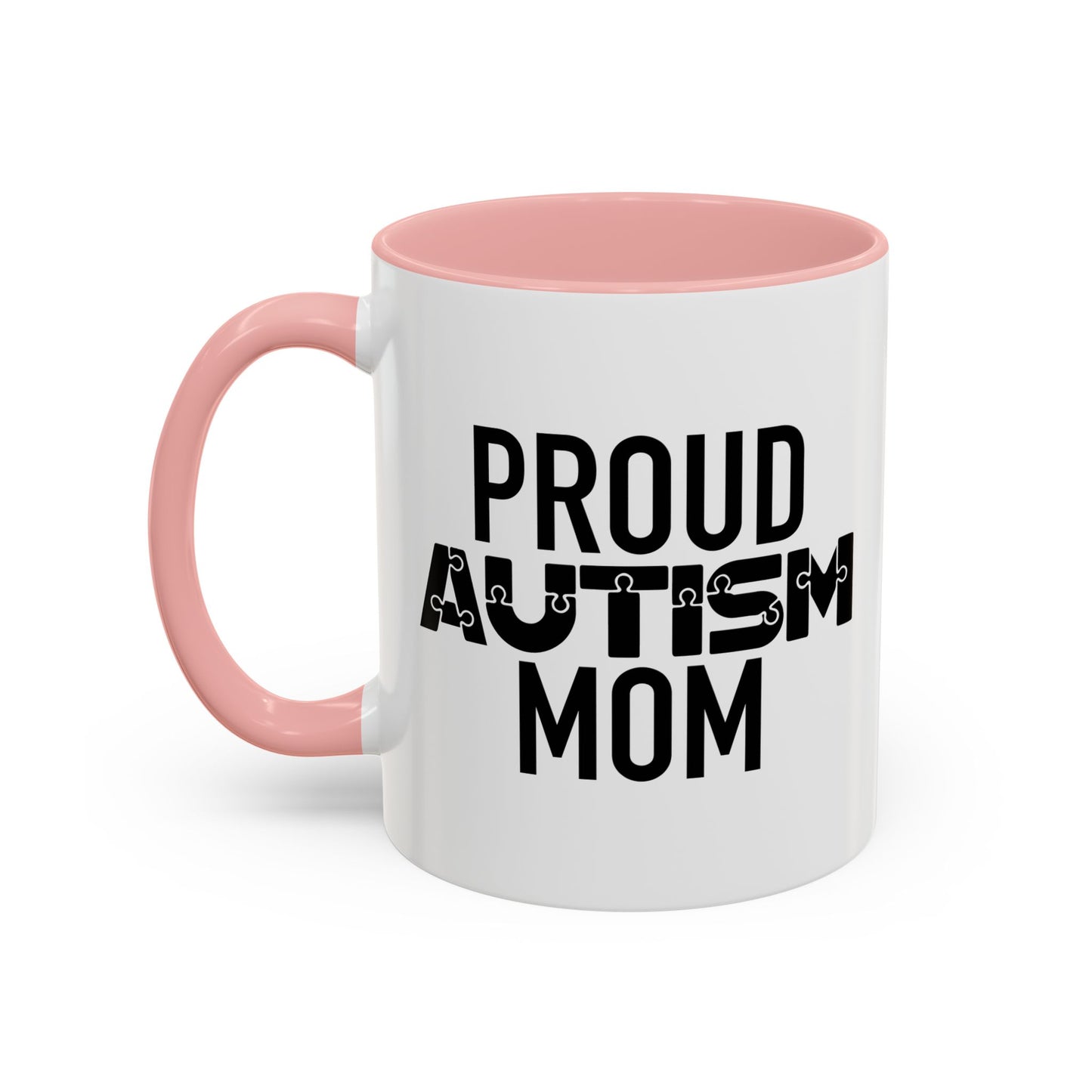 PROUD AUTISM MOM Accent BiColor Mug