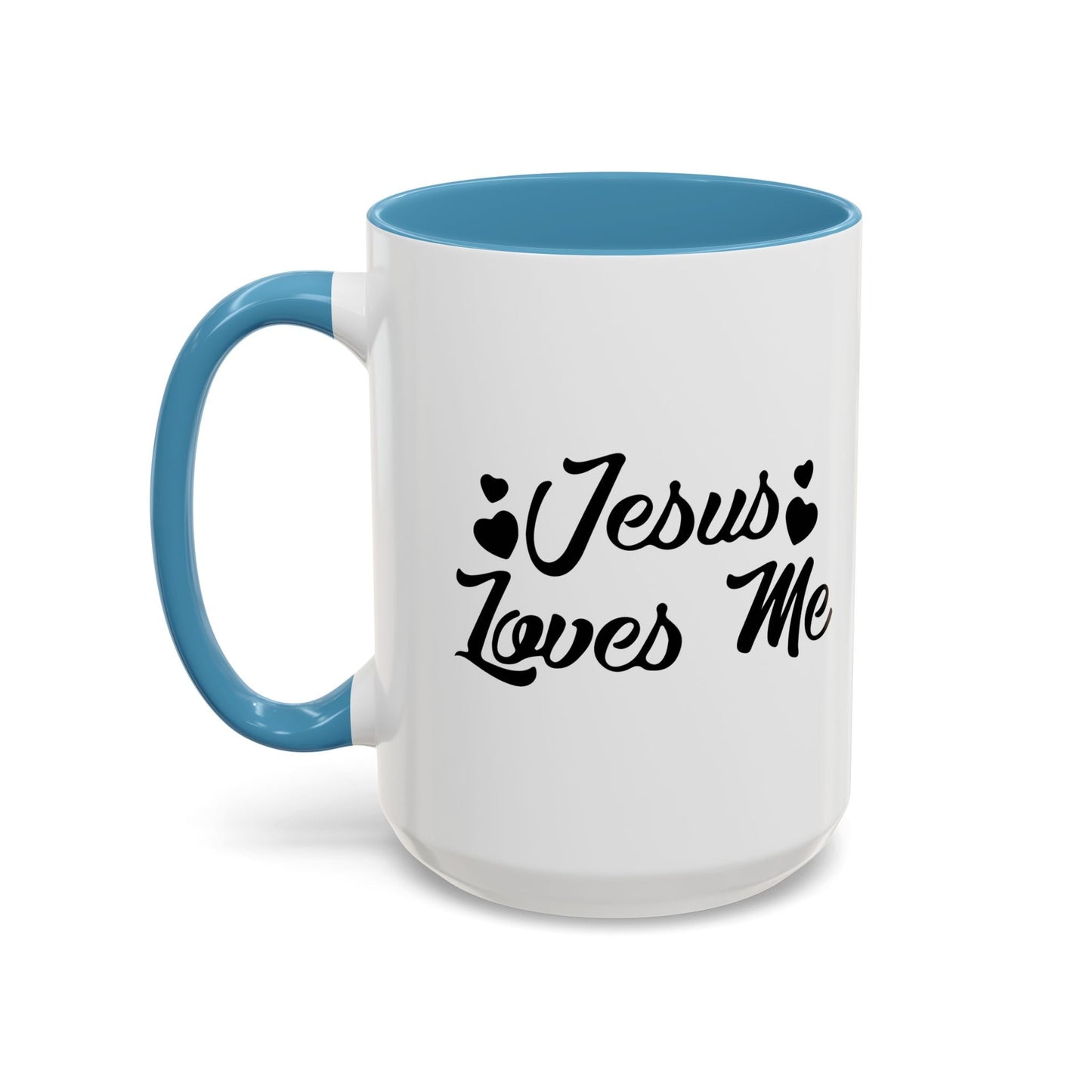 JESUS LOVES ME Accent BiColor Mug