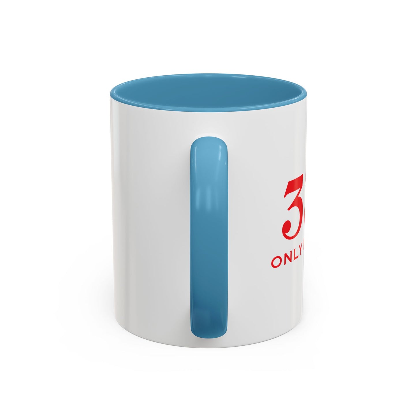 333 ONLY HALF EVIL Accent BiColor Funny Sarcastic Mug