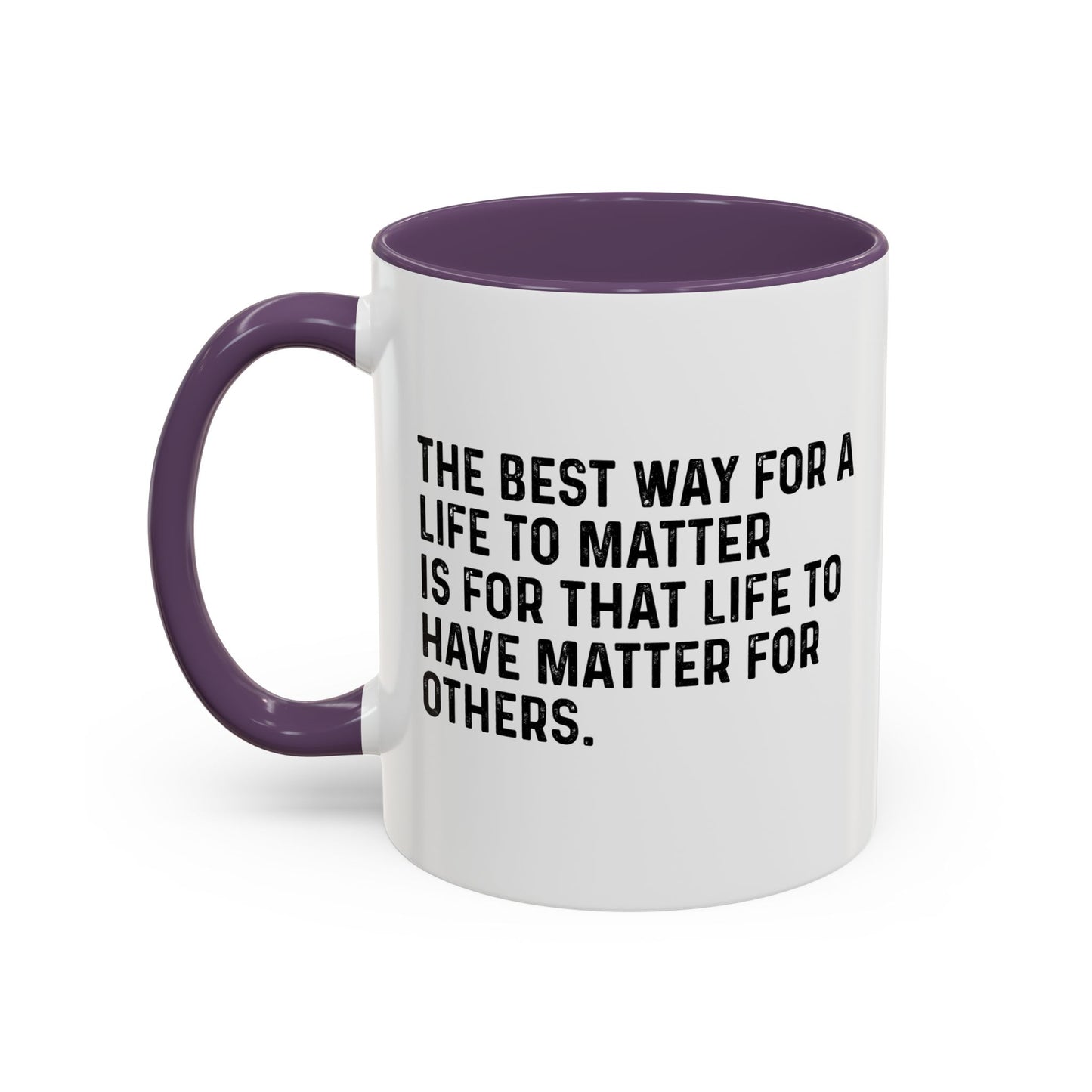 THE BEST WAY FOR A LIFE TO MATTER Accent BiColor Funny Sarcastic Mug