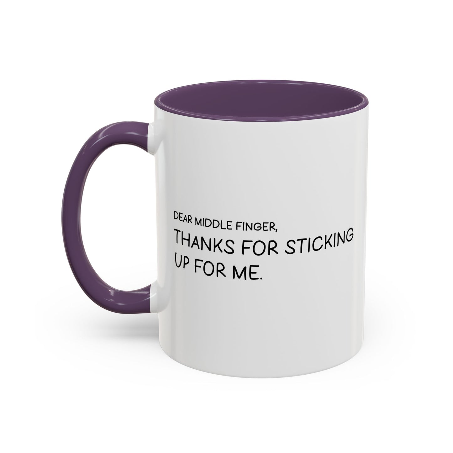 DEAR MIDDLE FINGER Accent BiColor Funny Sarcastic Mug