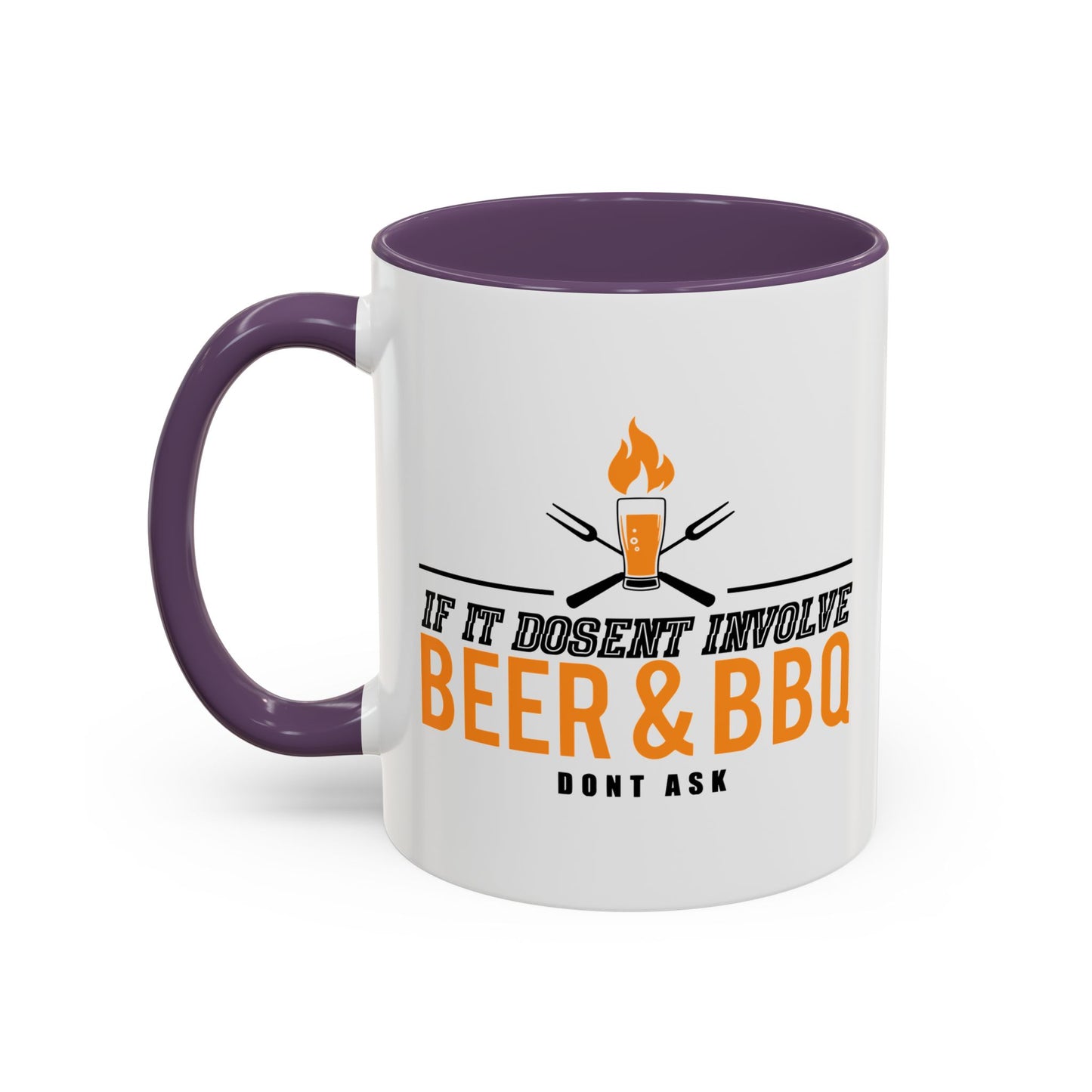 IF IT DOESN'T INVOLVE BEER & BBQ Accent BiColor Funny Sarcastic Mug