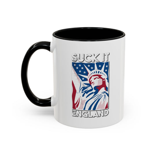 SUCK IT ENGLAND Accent BiColor Funny Sarcastic Mug