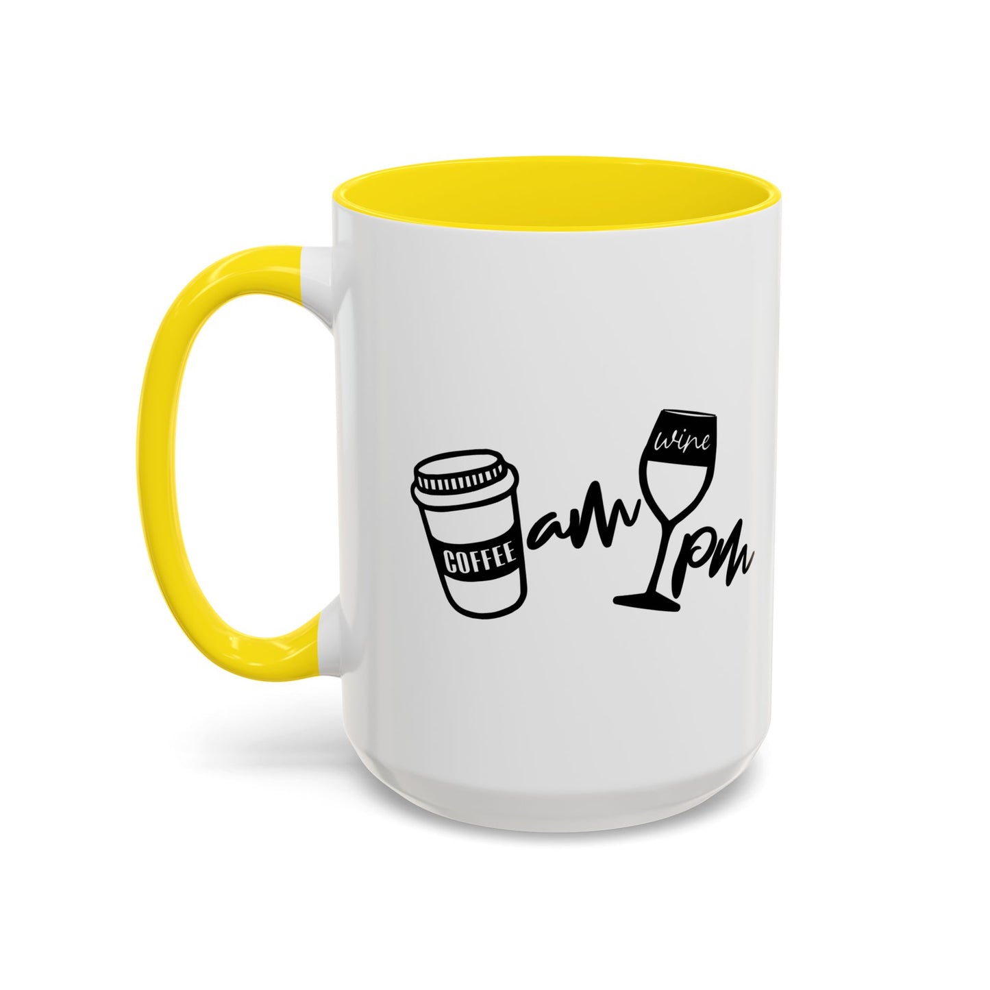 AM PM DRINKS Accent BiColor Funny Sarcastic Mug