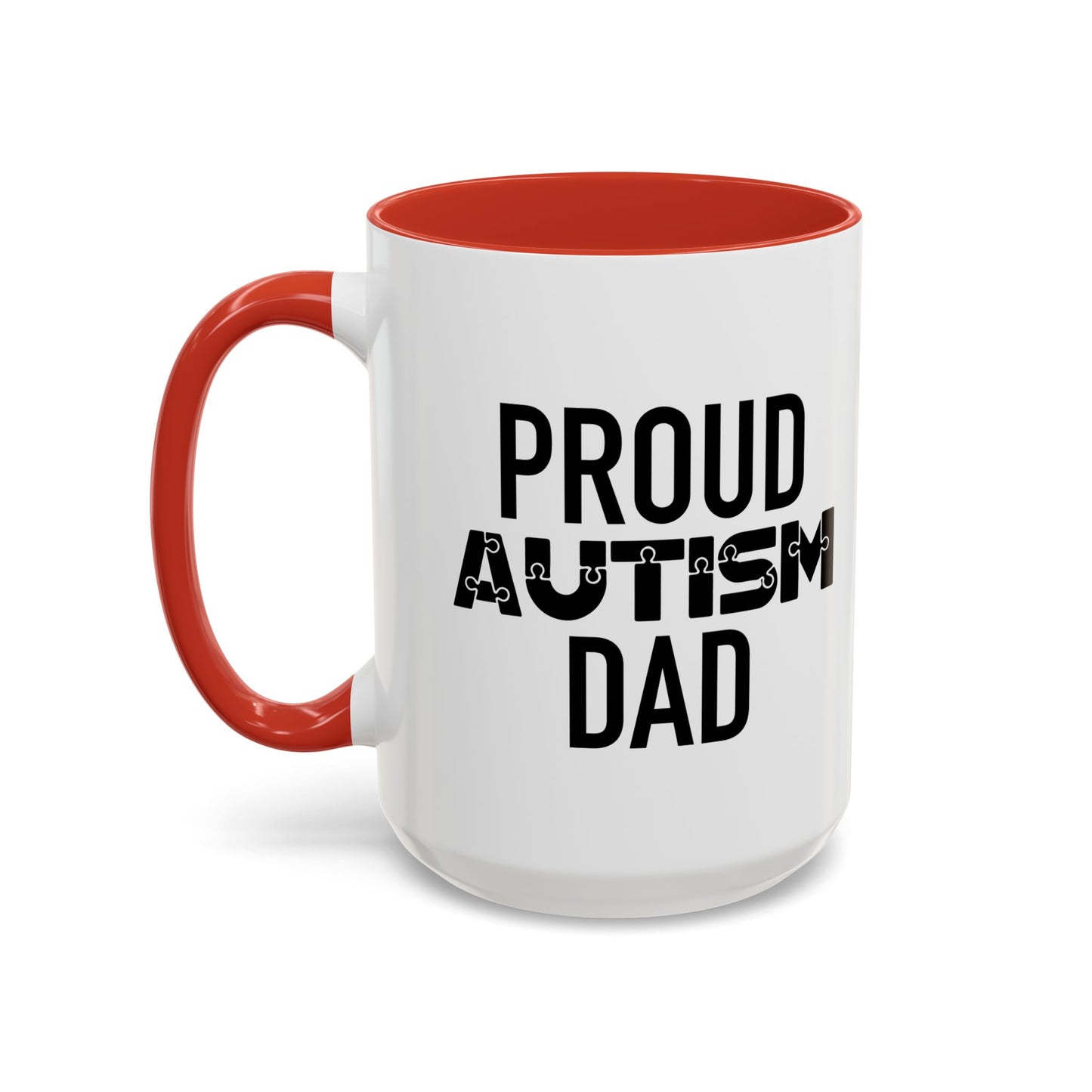 PROUD AUTISM DAD Accent BiColor Mug