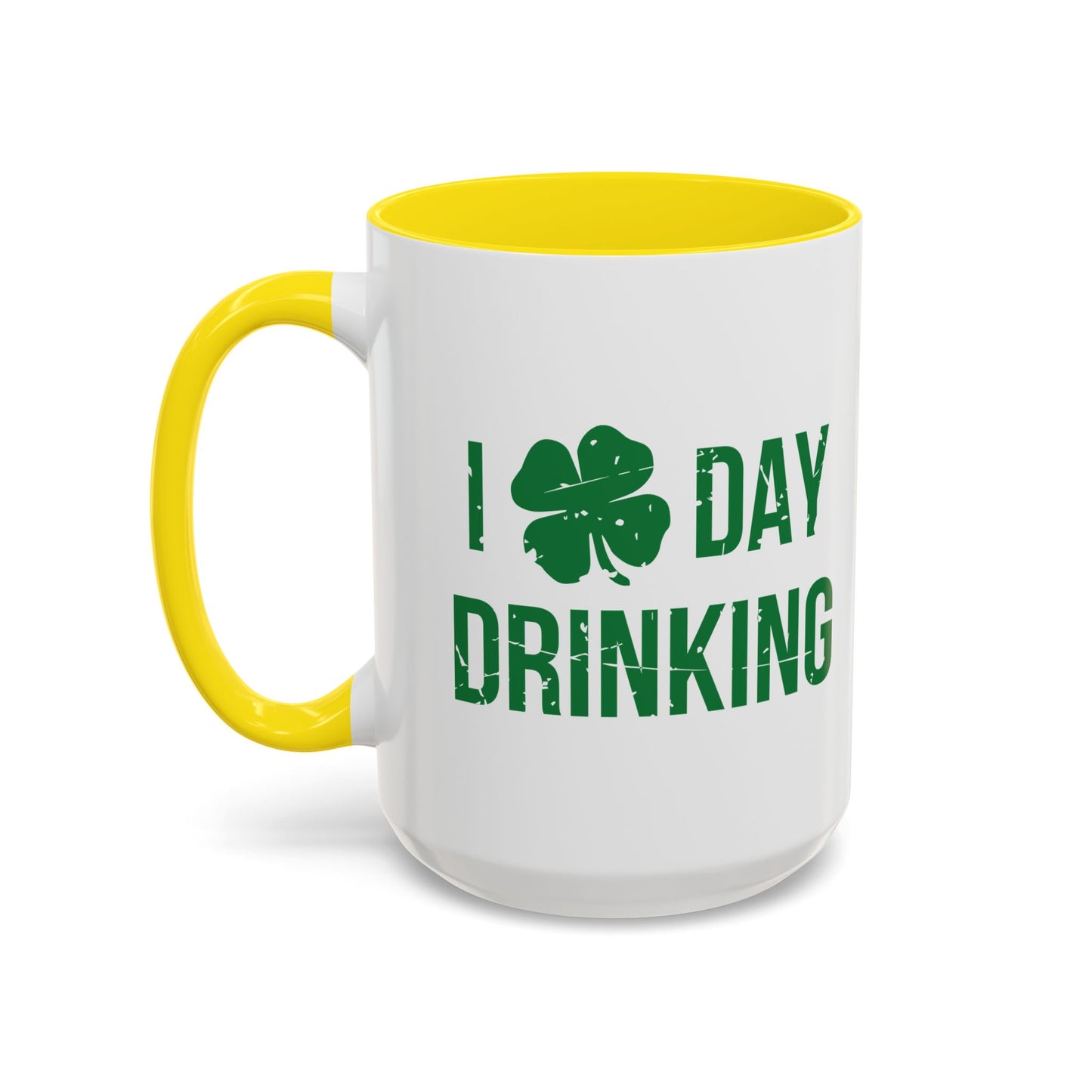 I HEART DAY DRINKING Accent BiColor Funny Sarcastic Mug