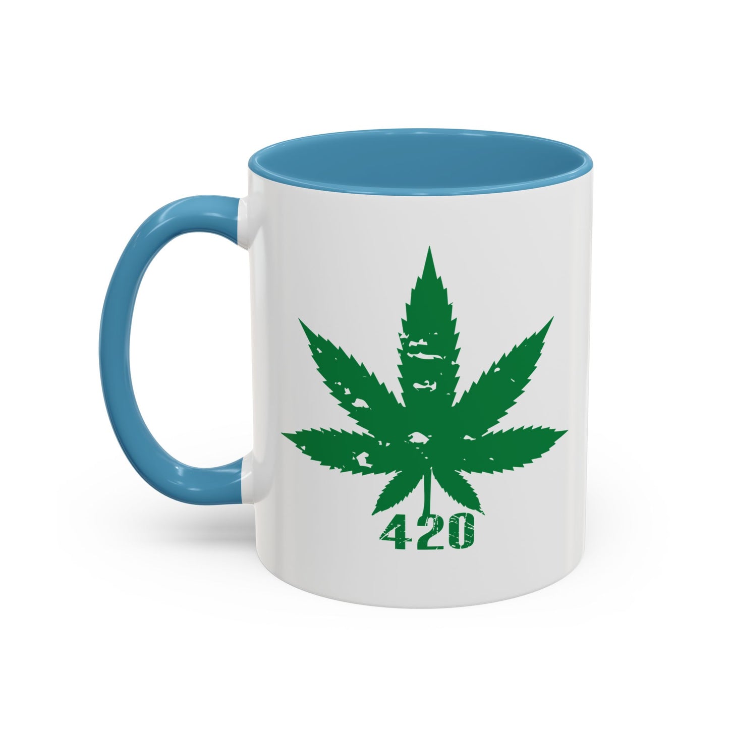 WEED LEAF 420 Accent BiColor Funny Sarcastic Mug