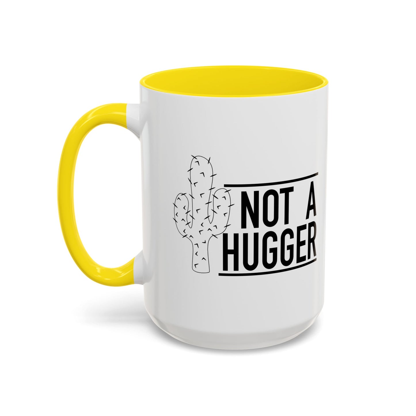 NOT A HUGGER Accent BiColor Funny Sarcastic Mug