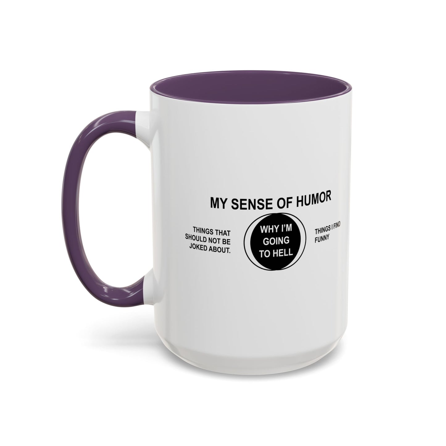 WHY I'MGOING TO HELL Accent BiColor Funny Sarcastic Mug