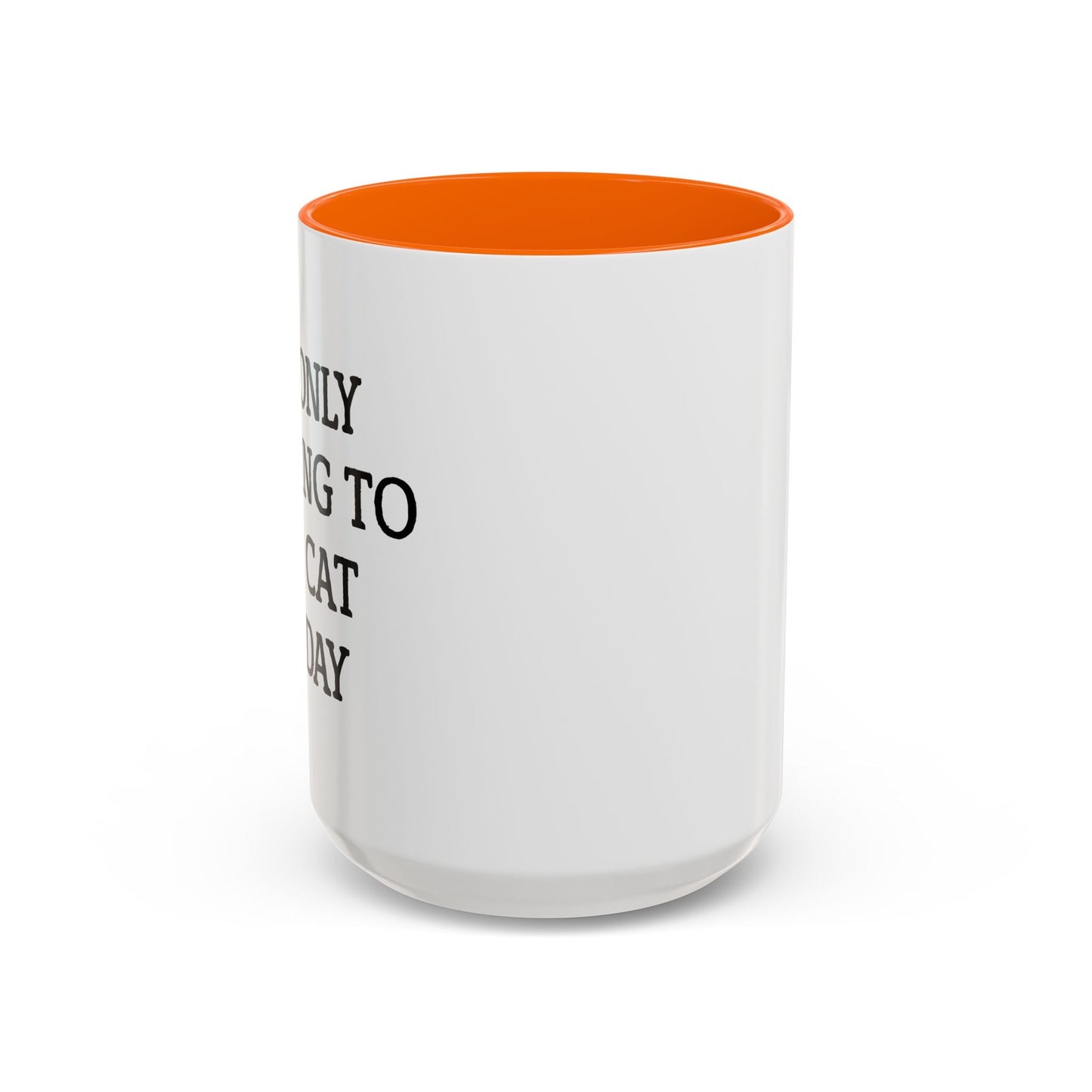 I'M ONLY TALKING TO MY CAT TODAY. Accent BiColor Funny Sarcastic Mug