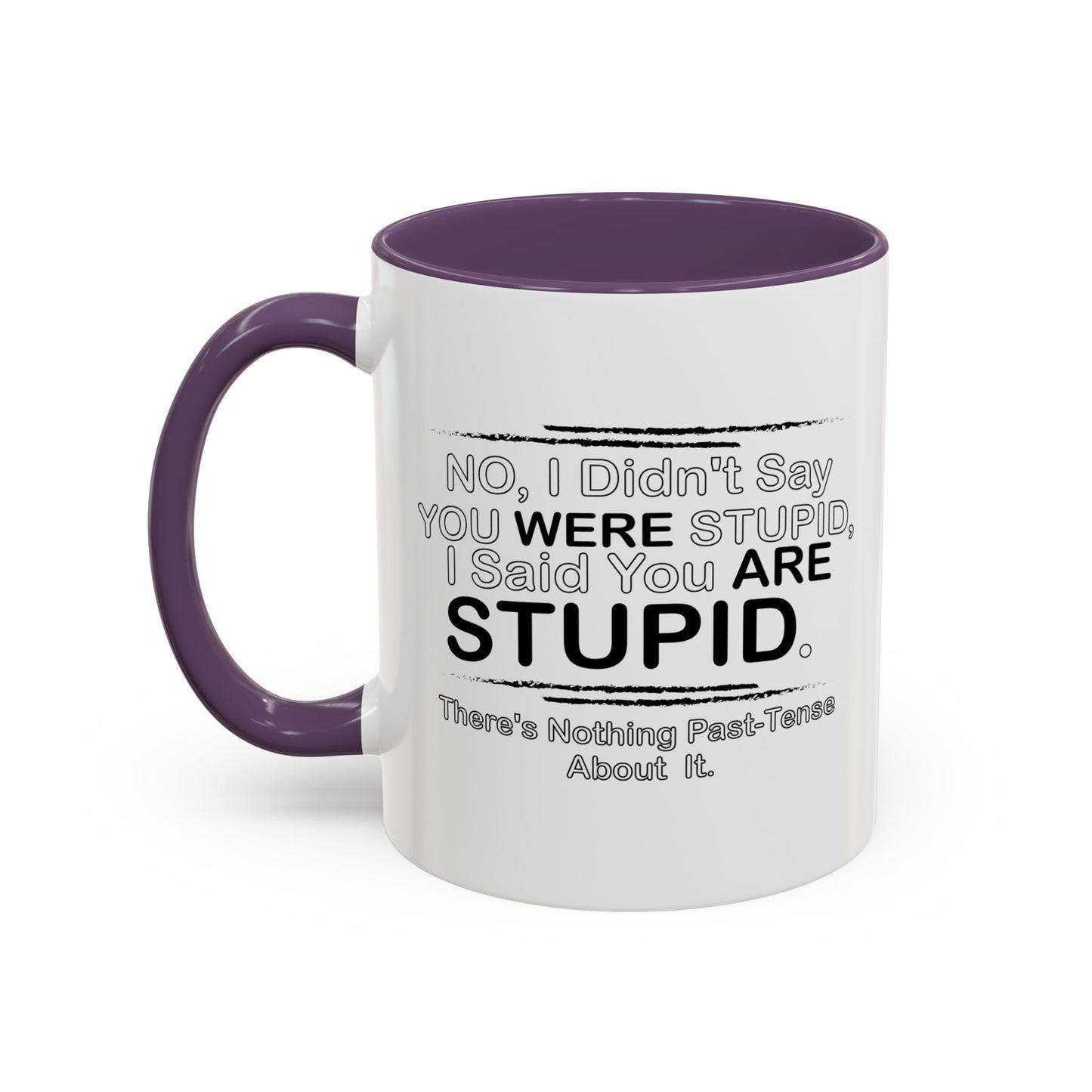 I DIDN'T SAY YOU WERE STUPID Accent BiColor Funny Sarcastic Mug