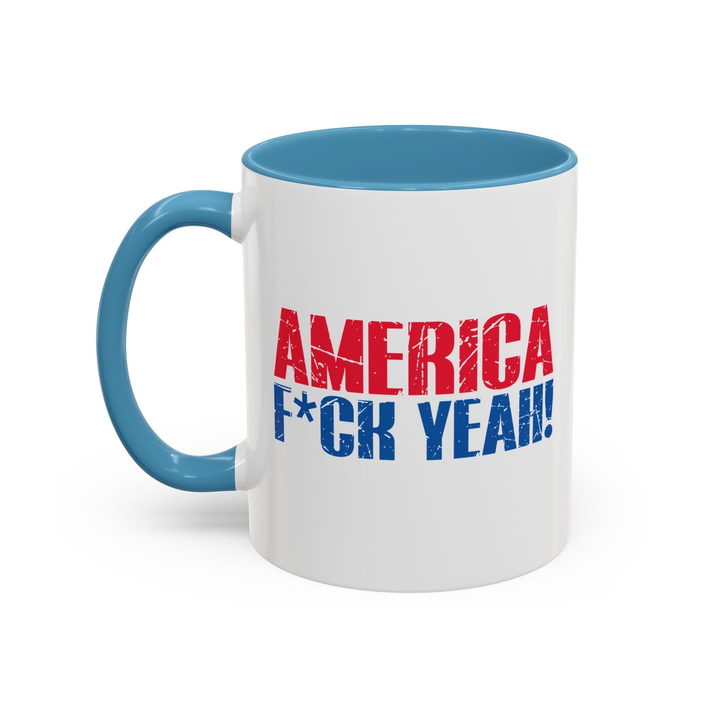 AMERICA FUCK YEAH Accent BiColor Funny Sarcastic Mug