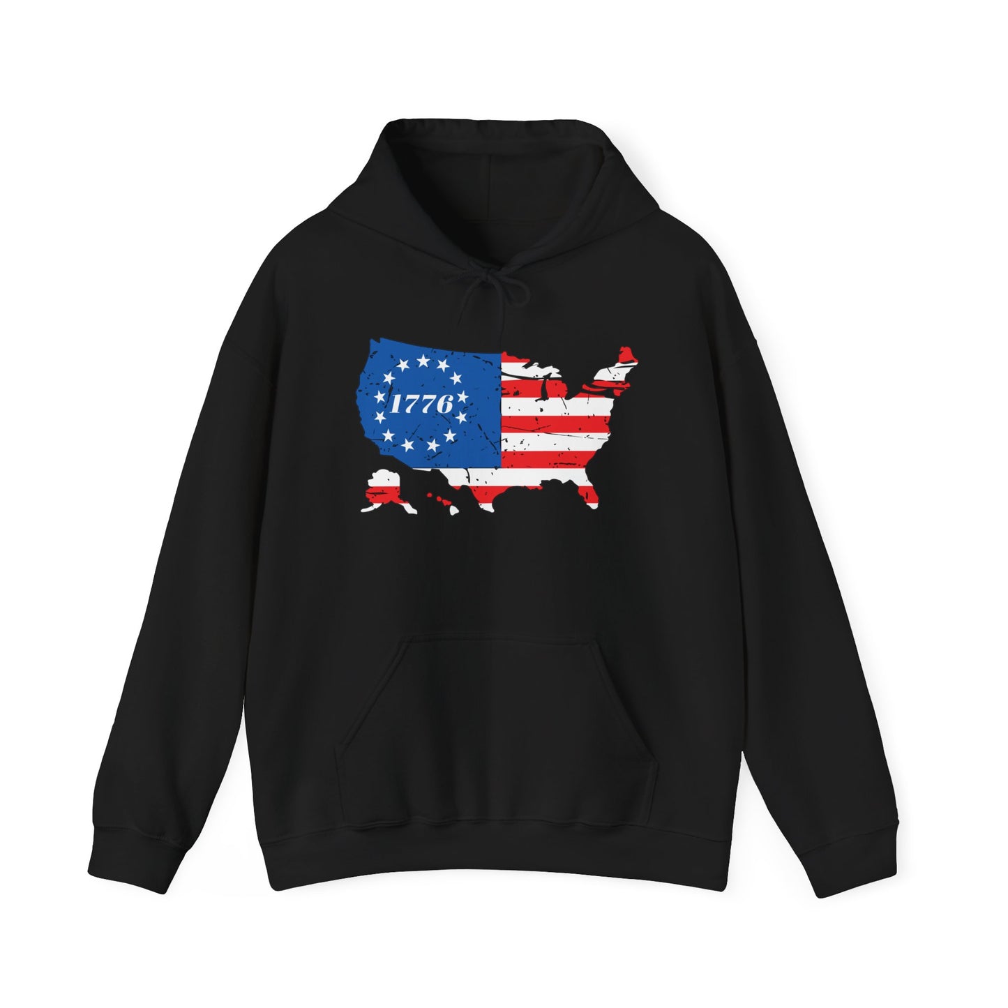 BETSY FLAG USA MAP - Premium Unisex Funny Sarcastic Black Hoodie Sweatshirt