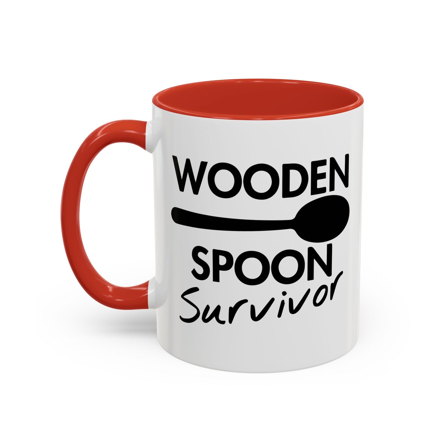 WOODEN SPOON SURVIVOR Accent BiColor Funny Sarcastic Mug